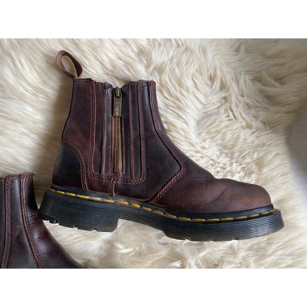 Dr. Martens 2976 Alyson Zip Chelsea Boots Brown Leather Womens Size US 5 EU 36 - Picture 3 of 12